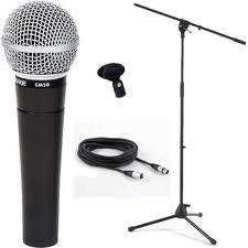 <b>Microphone</b><br><br>Includes 25' cable; boom or table stand available on request<br><br>$5.25/day